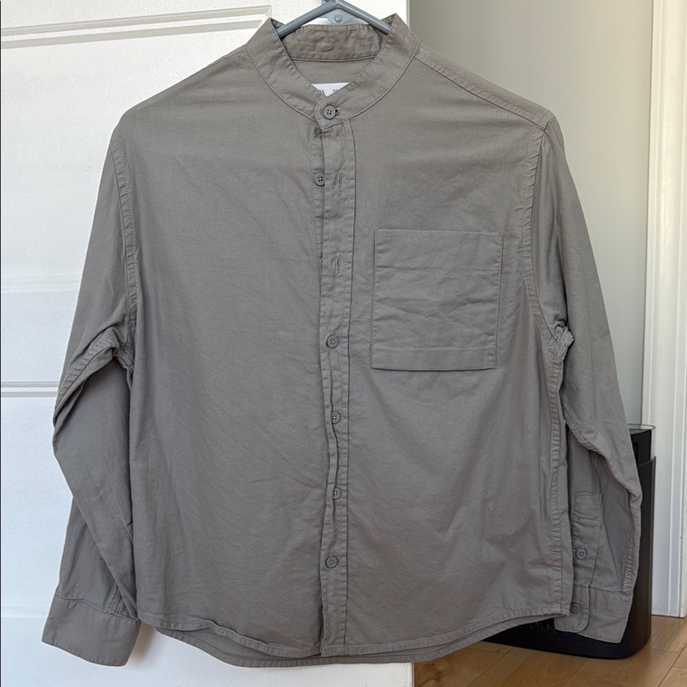 Zara Beige Button-Up Shirt